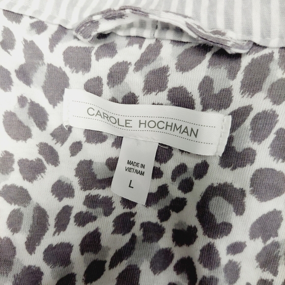 Midnight by Carole Hochman Cotton Leopard Print Gray Casual Robe P6593 - Picture 5 of 7